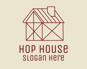 Minimalist Barn House logo design