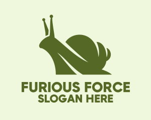 Green Silhouette Snail  Logo