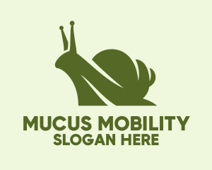 Green Silhouette Snail  logo