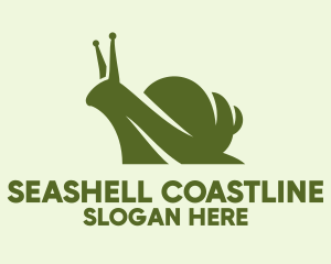 Green Silhouette Snail  logo design