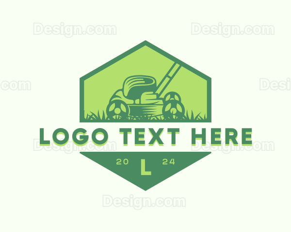 Landscaping Lawn Mower Logo