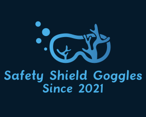 Coral Diving Goggles logo design