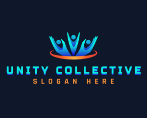 People Unity Hand logo design