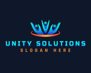 People Unity Hand logo design