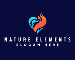 Flame Cooling Heart logo design