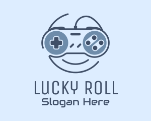 Blue Monoline Gamepad Smile Logo