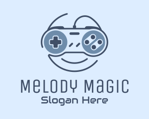 Blue Monoline Gamepad Smile logo