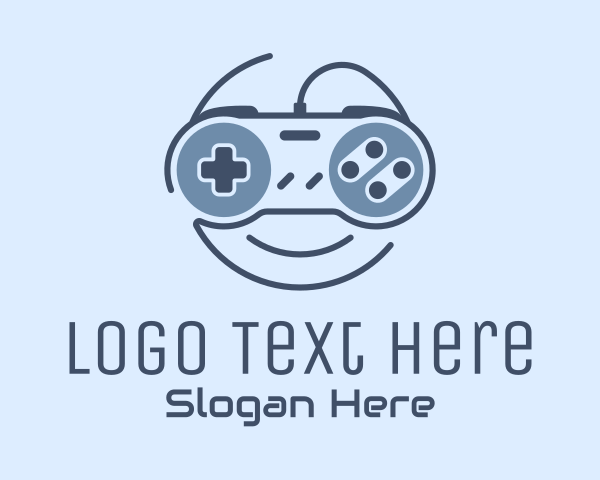 Blue Monoline Gamepad Smile logo