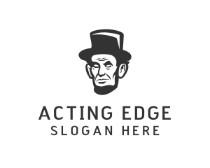 Monochromatic Lincoln Head logo design