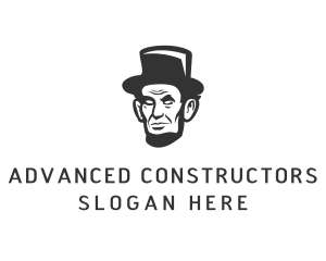 Monochromatic Lincoln Head logo design