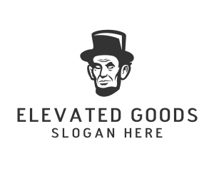 Monochromatic Lincoln Head logo design