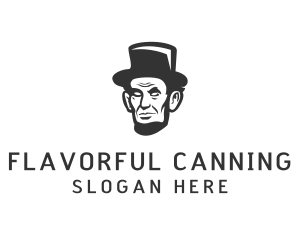 Monochromatic Lincoln Head logo design