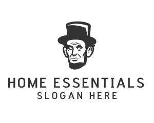 Monochromatic Lincoln Head logo design