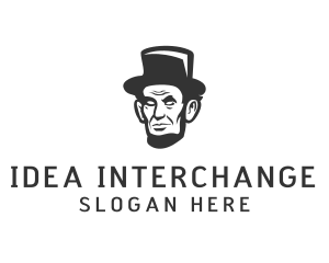 Monochromatic Lincoln Head logo design