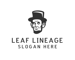 Monochromatic Lincoln Head logo design