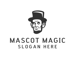 Monochromatic Lincoln Head logo design