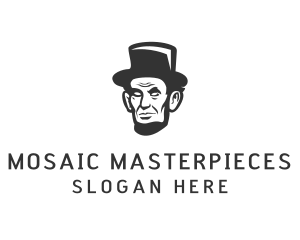 Monochromatic Lincoln Head logo design