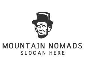 Monochromatic Lincoln Head logo design