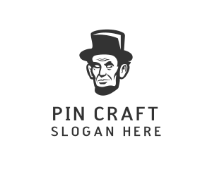 Monochromatic Lincoln Head logo design