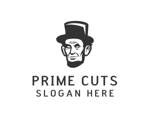 Monochromatic Lincoln Head logo design