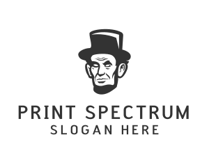 Monochromatic Lincoln Head logo design