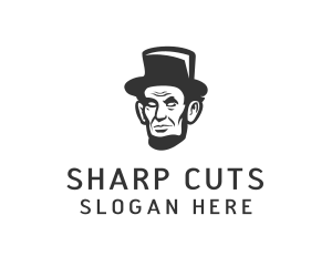 Monochromatic Lincoln Head logo design