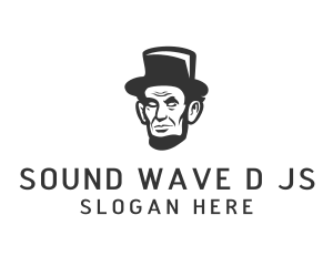 Monochromatic Lincoln Head logo design