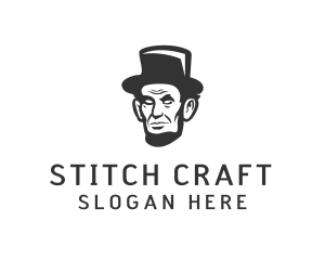 Monochromatic Lincoln Head logo design