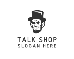 Monochromatic Lincoln Head logo design