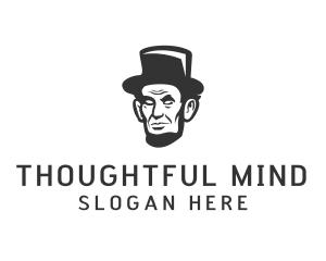 Monochromatic Lincoln Head logo design