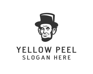 Monochromatic Lincoln Head logo design