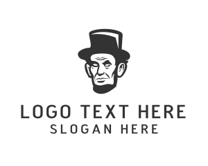 Monochrome - Monochromatic Lincoln Head logo design
