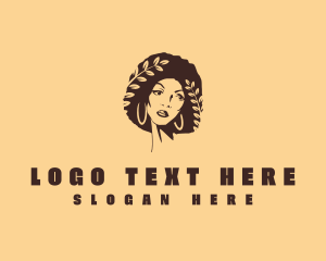 Curly Afro Woman logo