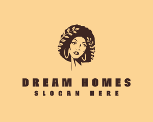 Curly Afro Woman Logo