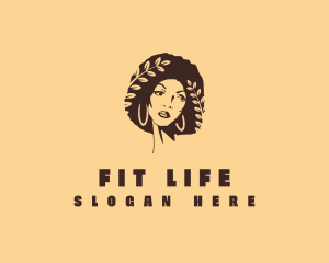 Curly Afro Woman Logo