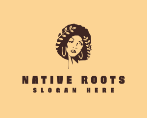 Curly Afro Woman logo design