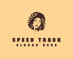 Curly Afro Woman logo