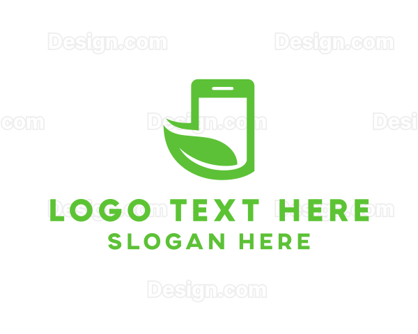 Eco Leaf Phone Logo