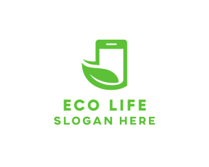 Eco Leaf Phone logo design