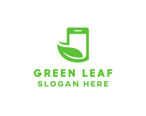 Eco Leaf Phone logo design