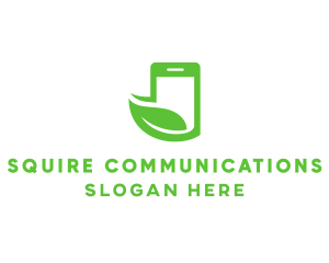 Eco Leaf Phone logo design