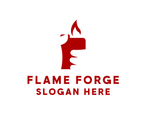 Red Lighter Hand logo design