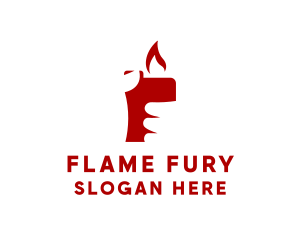 Red Lighter Hand logo design