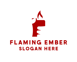 Red Lighter Hand logo design