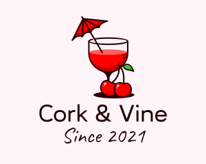 Cherry Cocktail Drink logo design