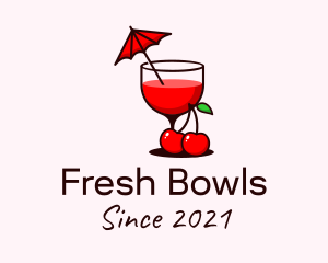 Cherry Cocktail Drink logo design