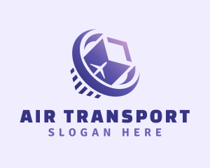 Gradient Airplane Freight logo design