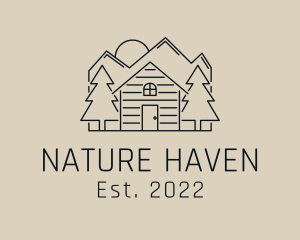 Mountain Cabin Campsite logo design