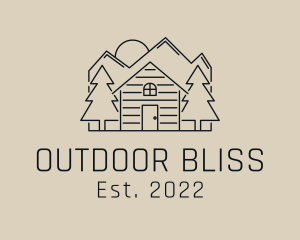 Mountain Cabin Campsite logo design