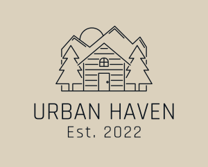 Mountain Cabin Campsite logo design